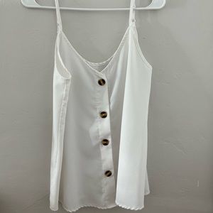 Elegant White Button-Down Tank Top